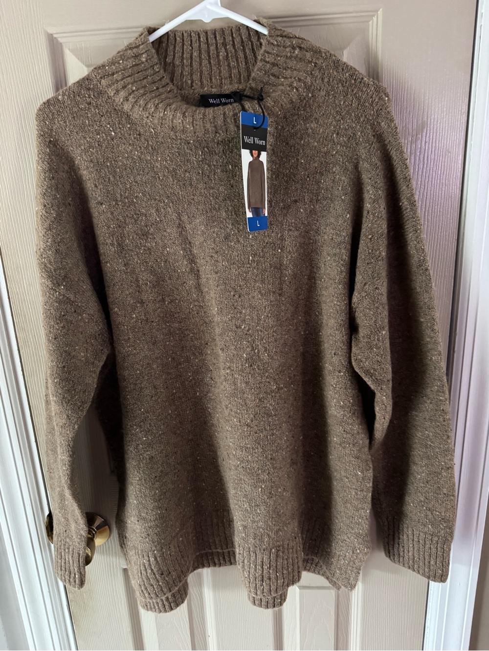 Well Worn Men's Taupe Crewneck Sweater